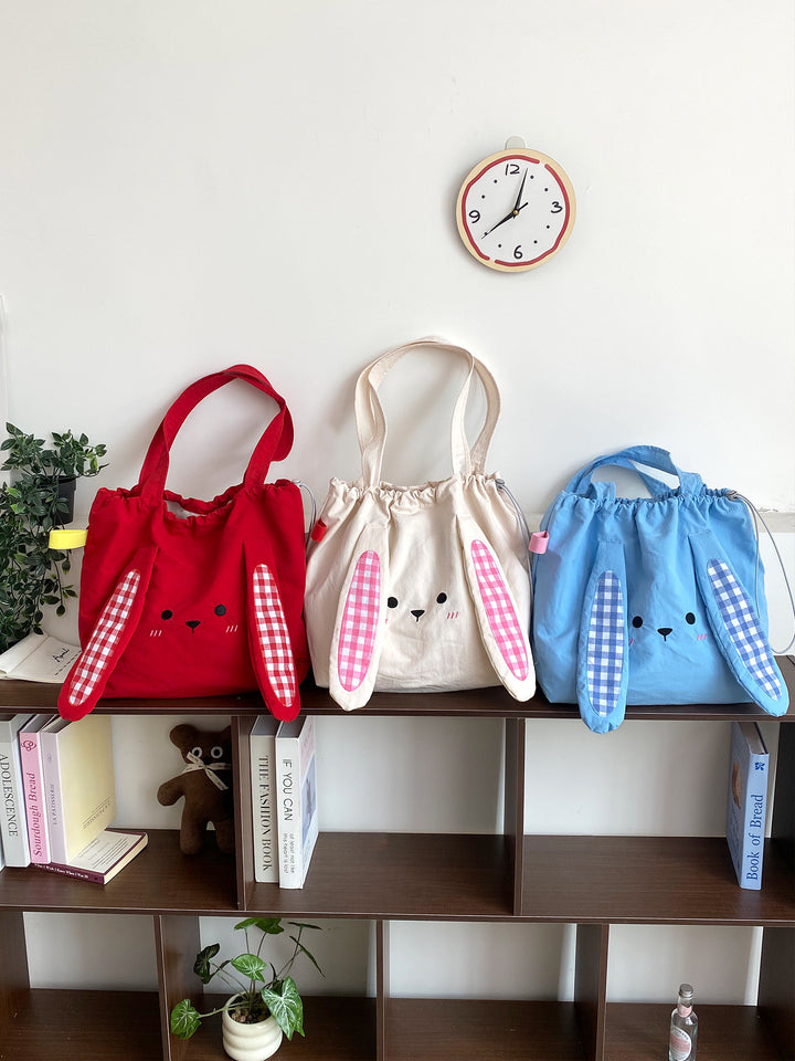 Bunny Drawstring Tote Bag