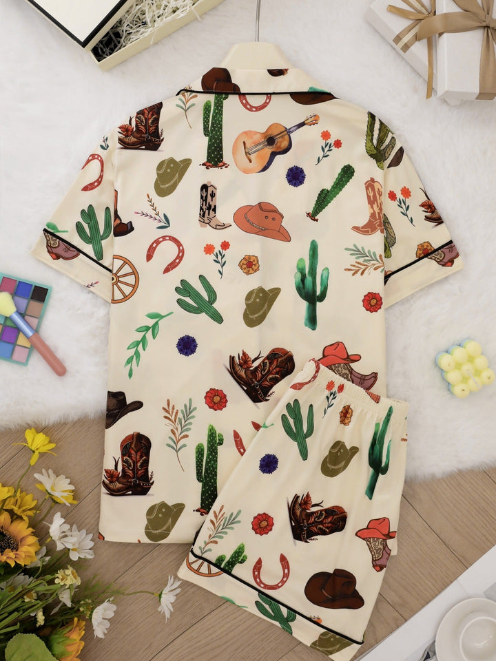 Western Print Pajama Set