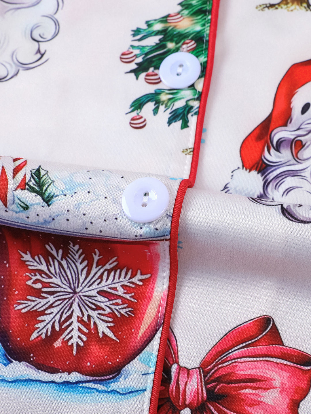 Vintage Christmas Santa Short Pajama Set