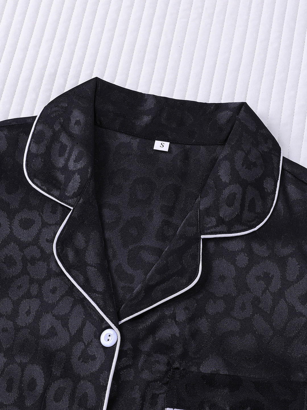 Leopard Print Silky Pajama Set