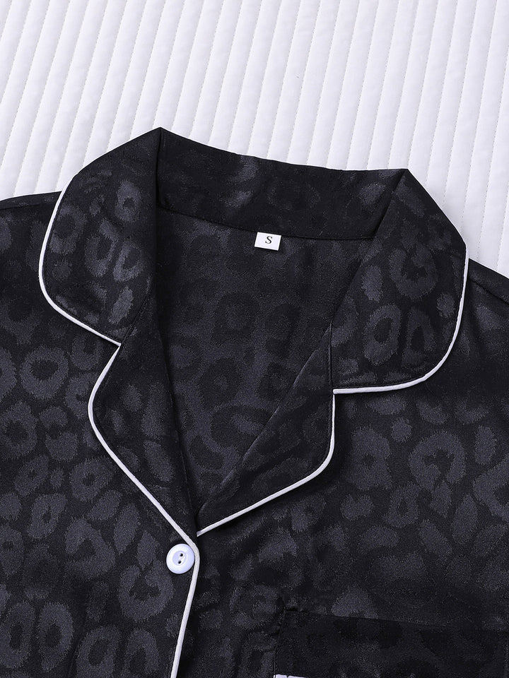 Leopard Print Silky Pajama Set