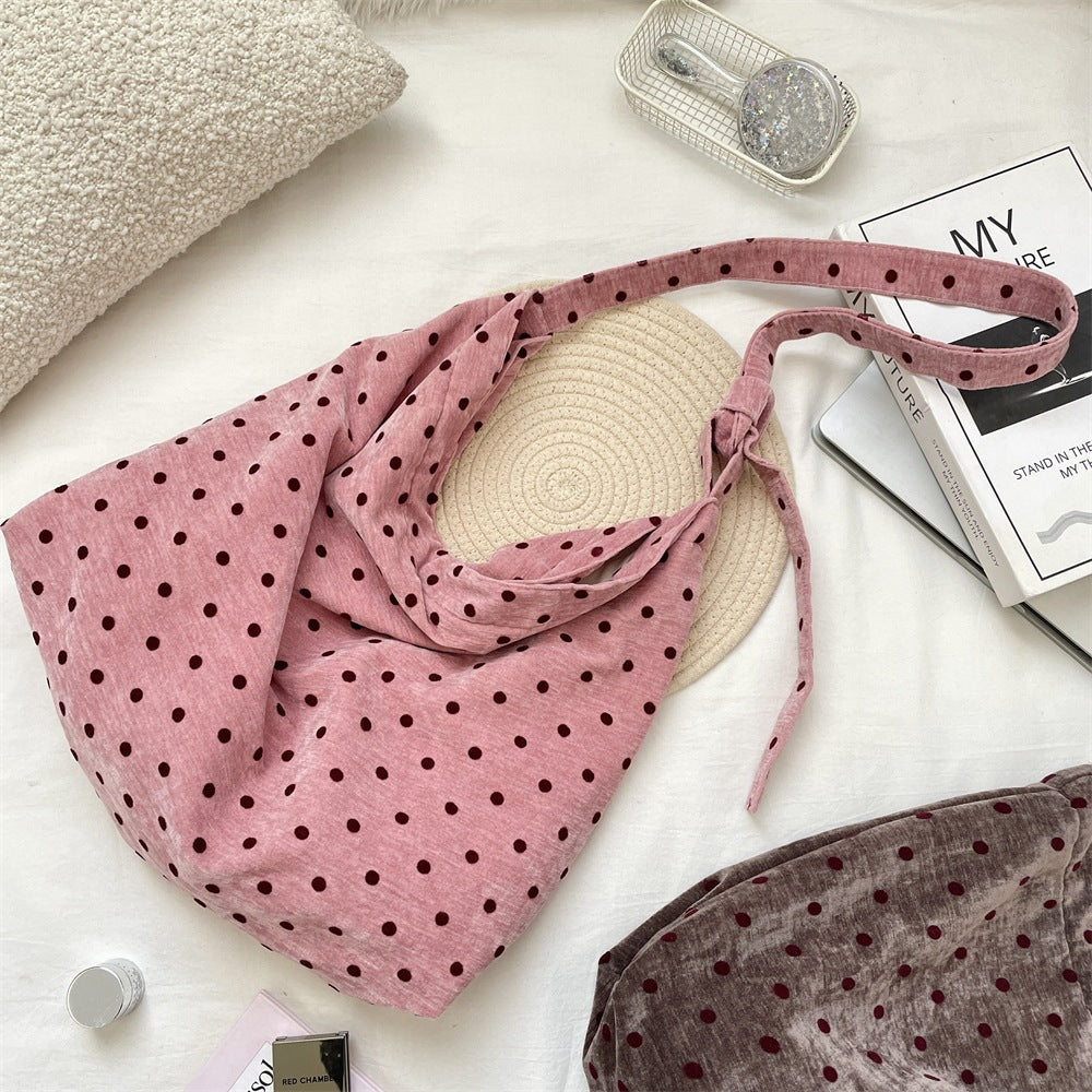Feminine Polka Dot Slouchy Everyday Bag