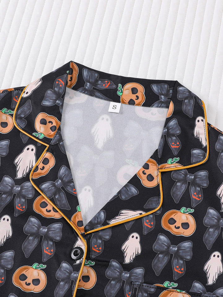 Spooky Bows & Pumpkins Pajama Set