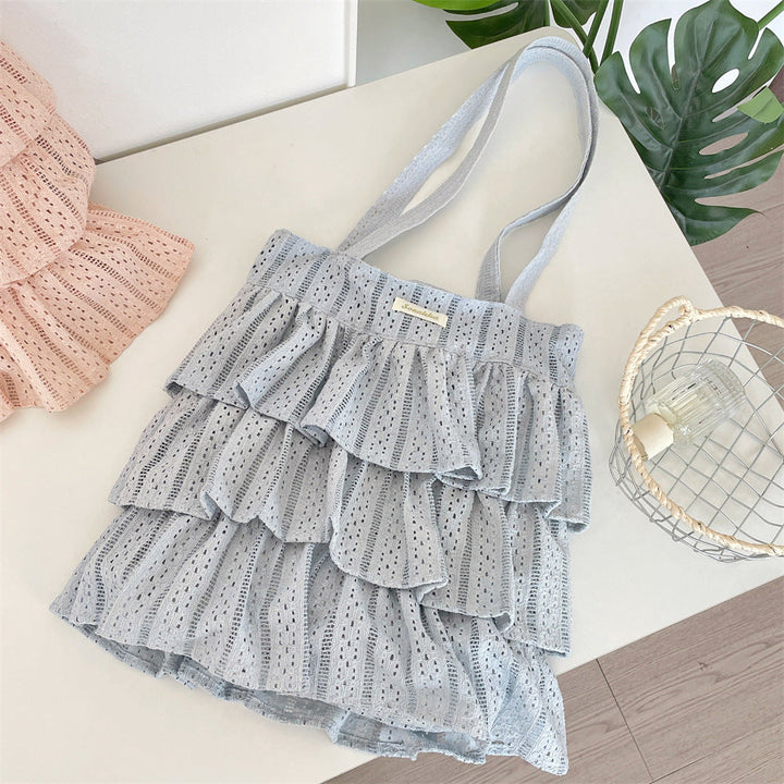 Ruffle Lace Tiered Tote Bag