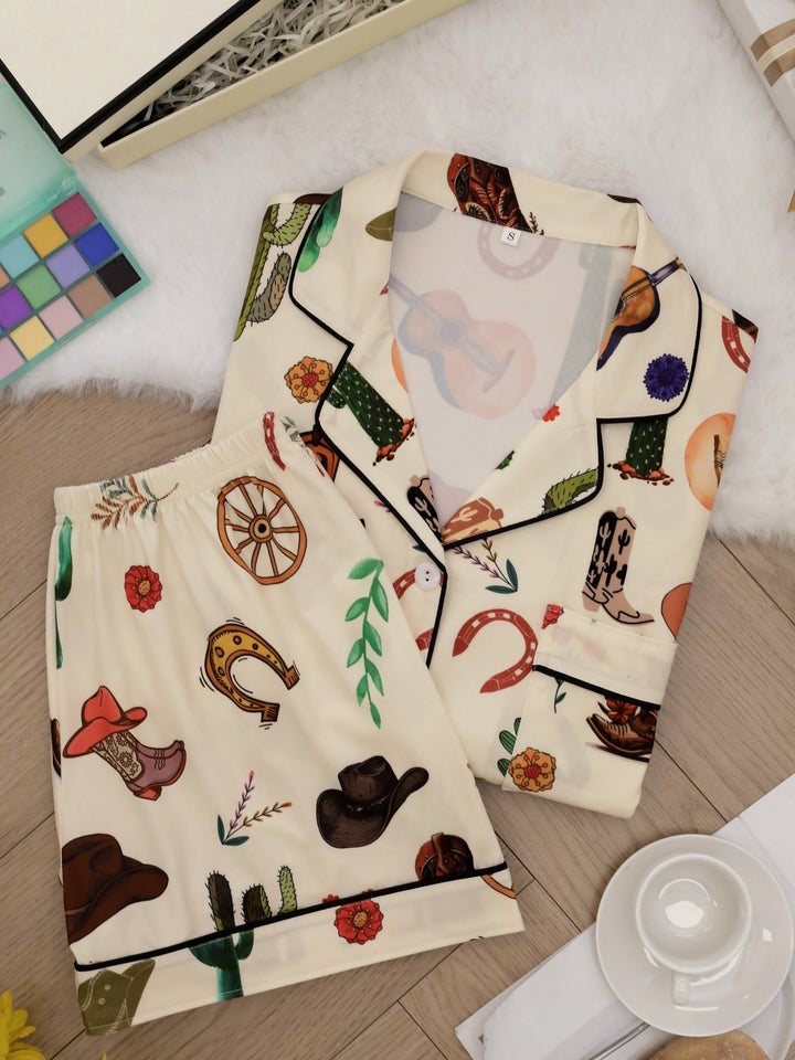 Western Print Pajama Set