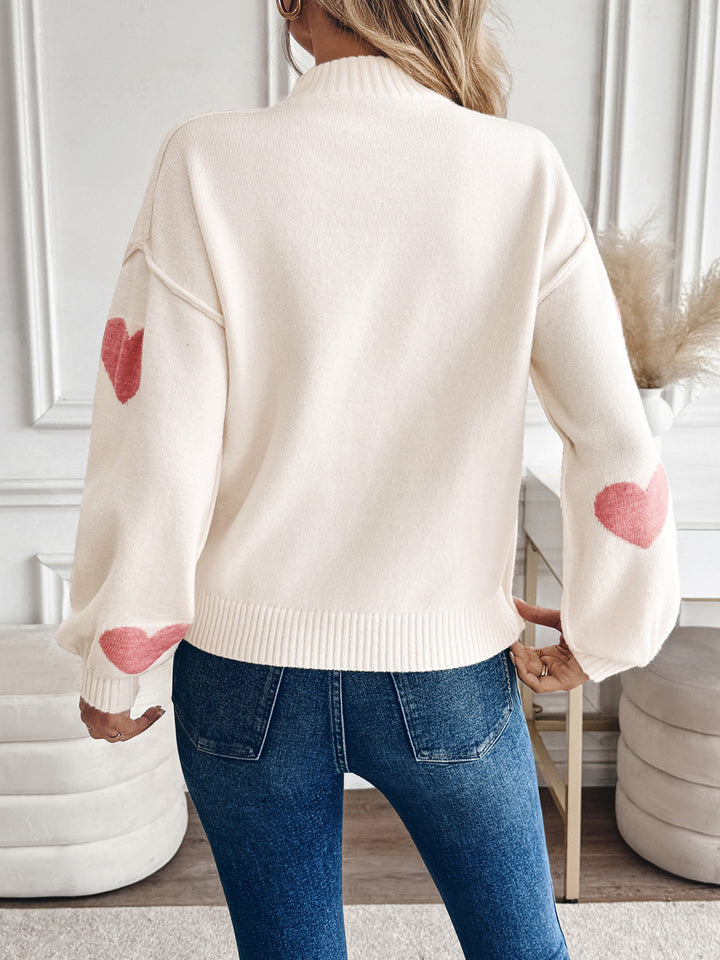 Mockneck Heart Sweater