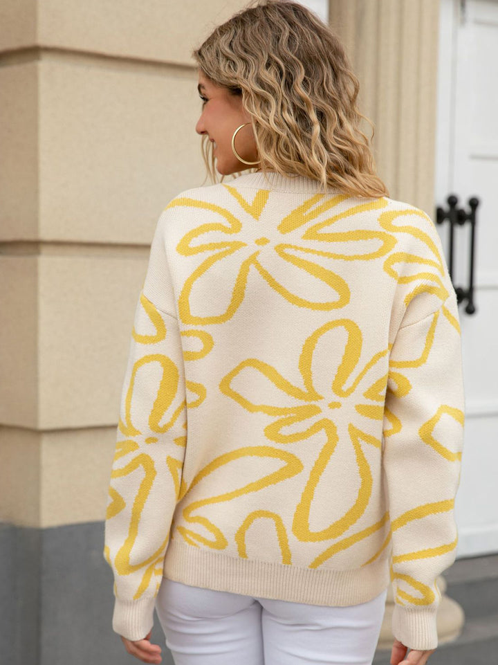 Abstract Flower Sweater