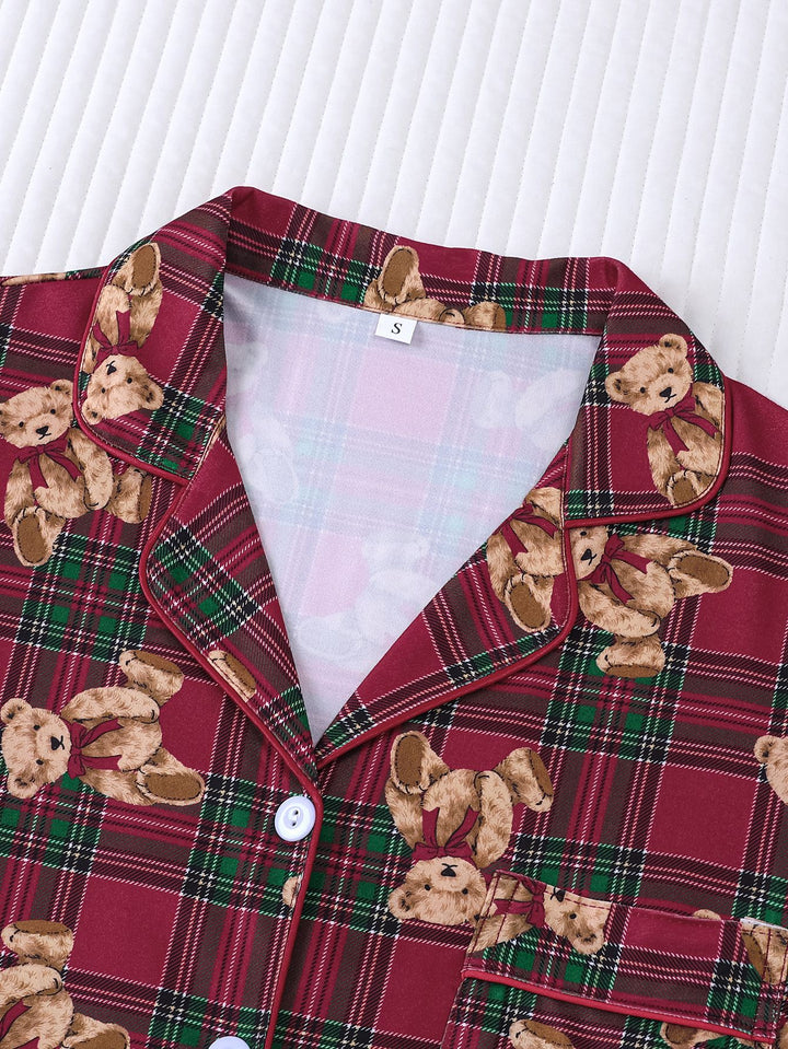 Teddy Tartan Long Sleeve Pajama Set