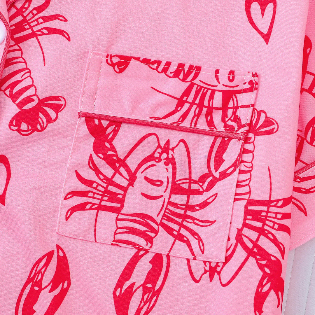 Lobster Heart Print Pajama Set