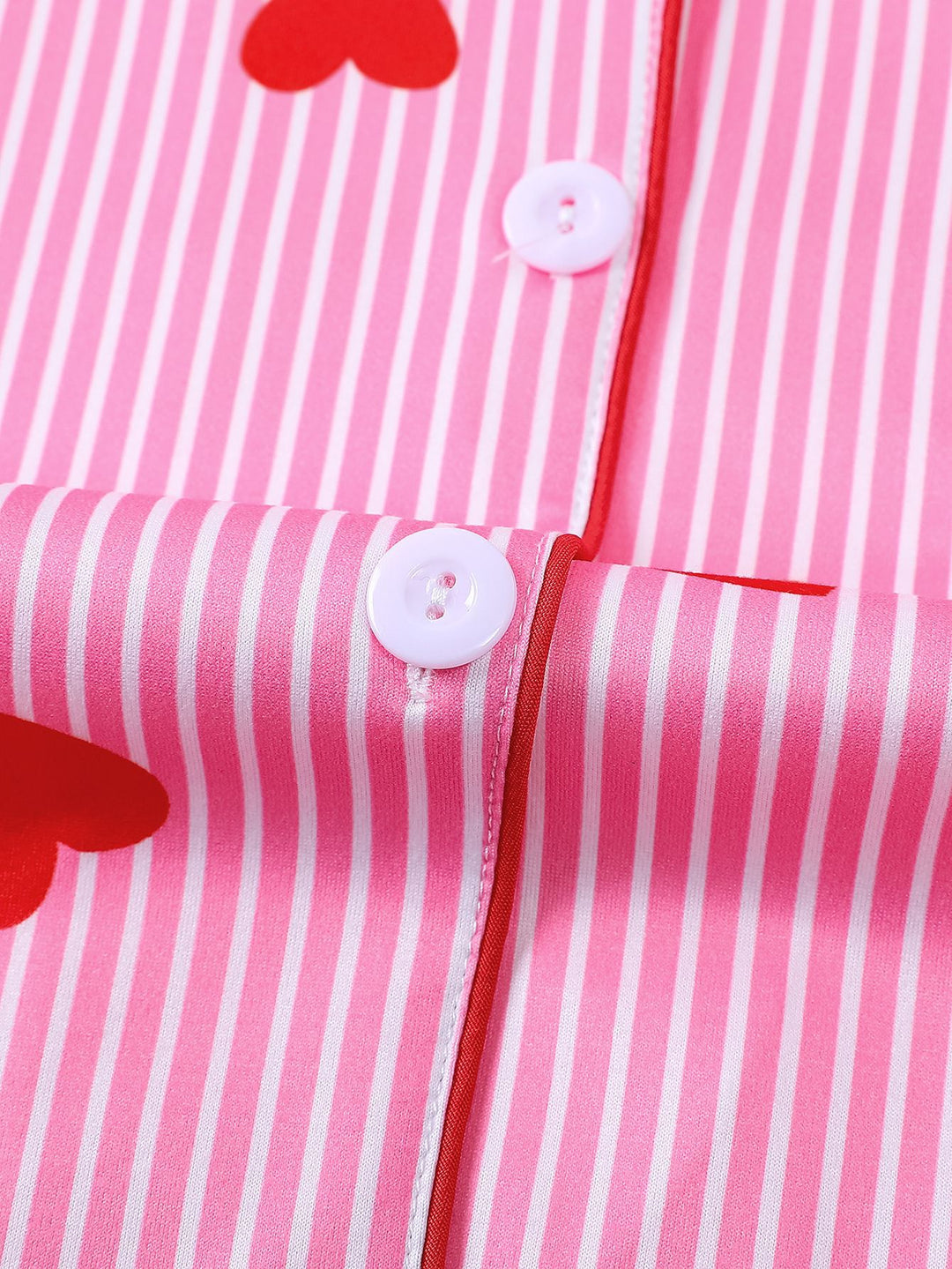 Pinstripe Heart Print Pajama Set