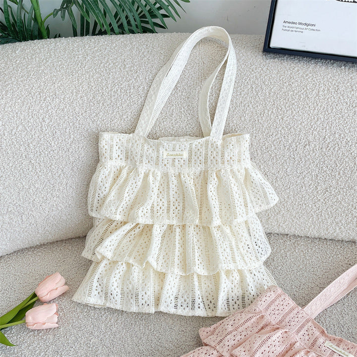 Ruffle Lace Tiered Tote Bag