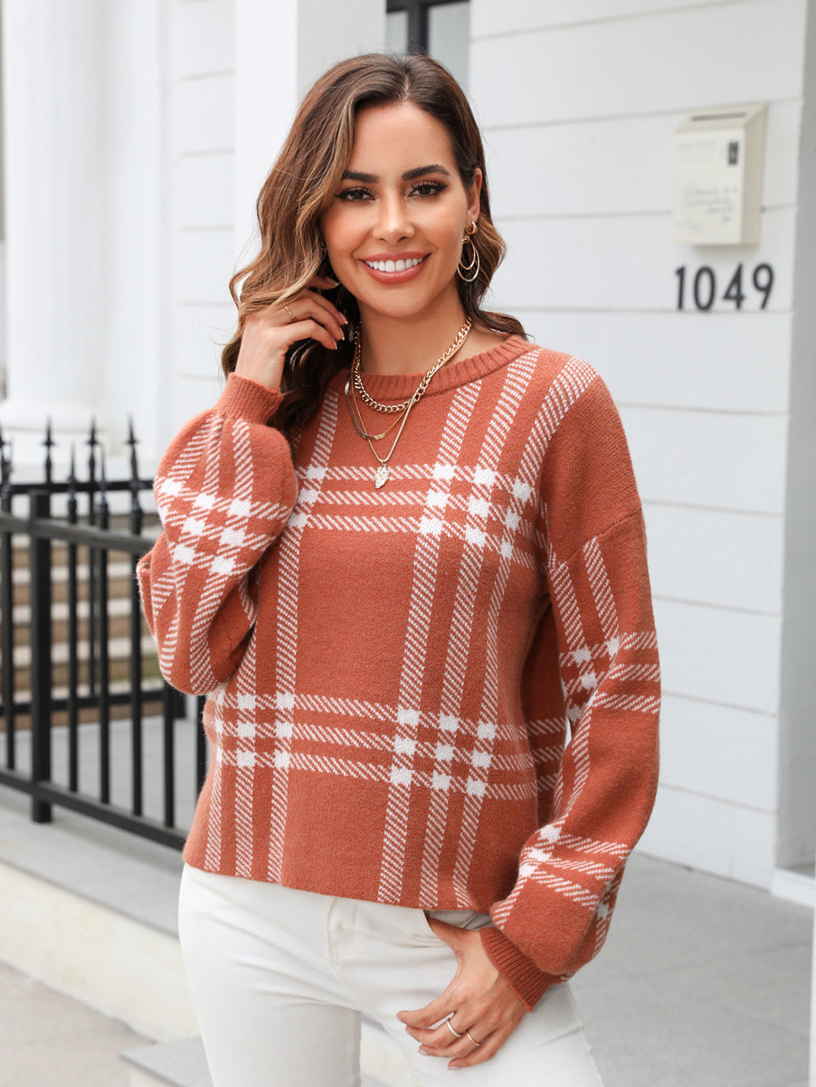 Plaid Pattern Sweater