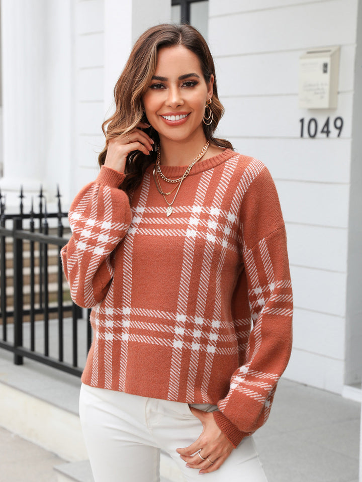Plaid Pattern Sweater