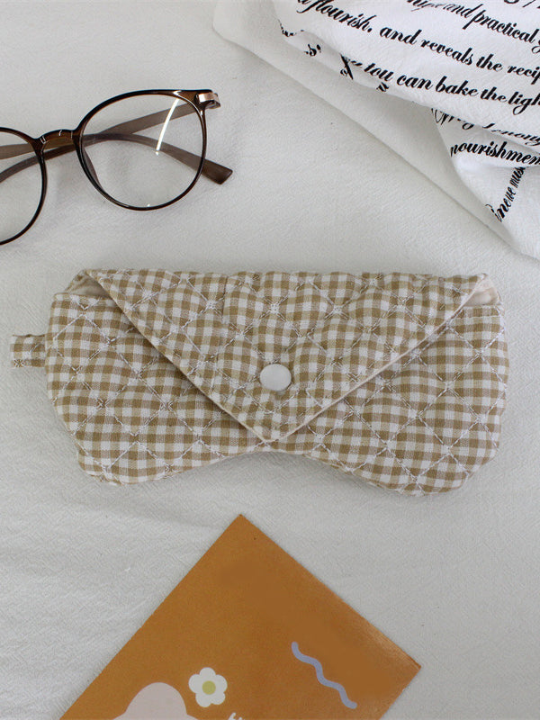 Quilted Gingham Glasses Case