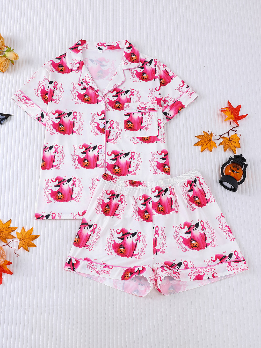 Pink Ribbon Ghost Pajama Set