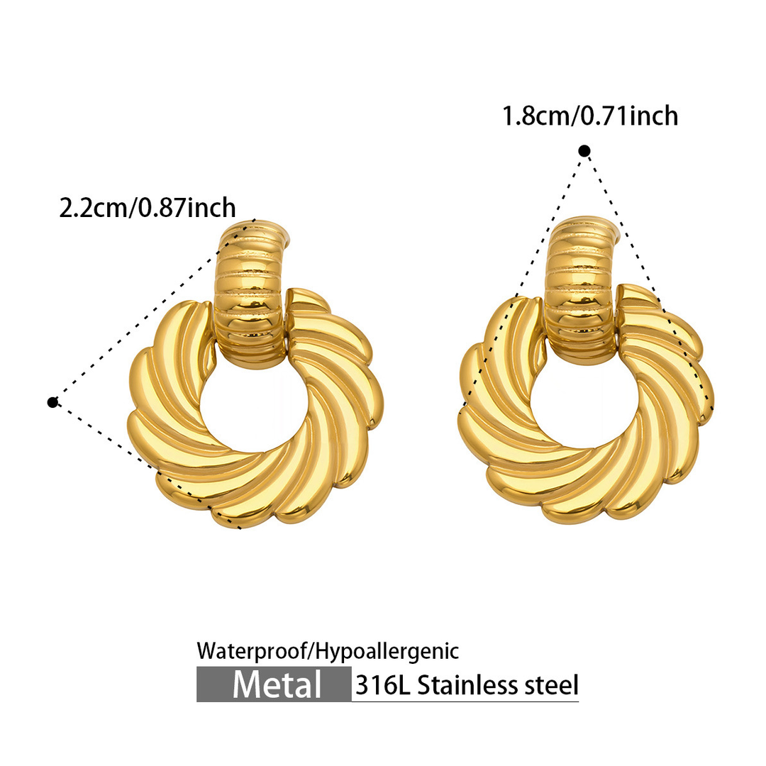 Chunky Twisted Gold Stud Earrings