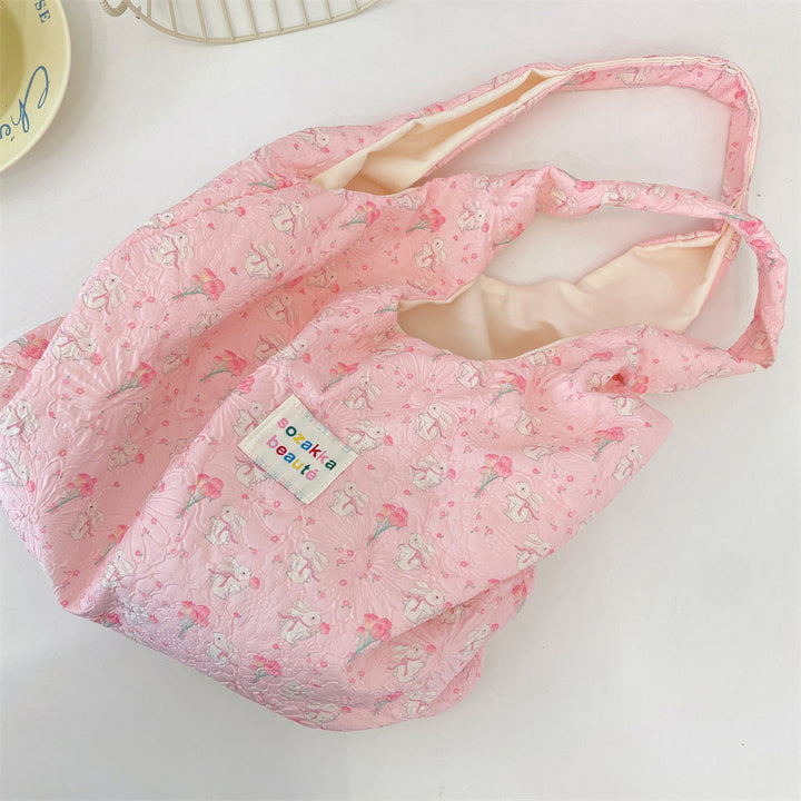 Textured Floral Tote Bag