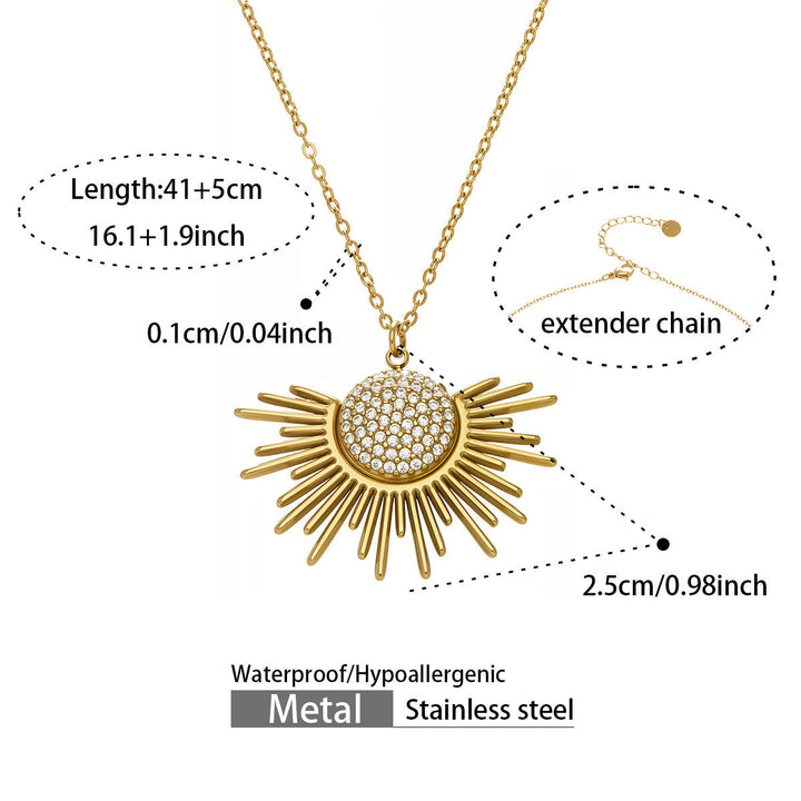 Pavé Sunburst Pendant Necklace