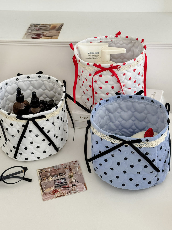Coquette Quilted Dot Storage Basket