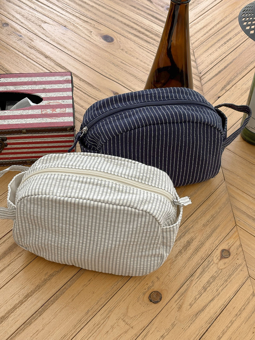 Classic Stripe Cosmetic Pouch