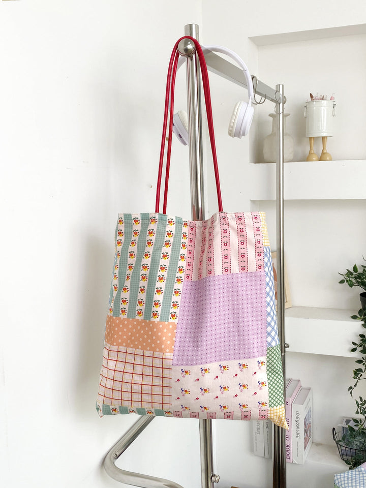 Reversible Patchwork Print Everyday Tote Bag