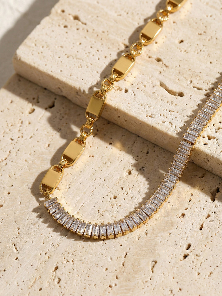 Mixed Link Tennis Necklace