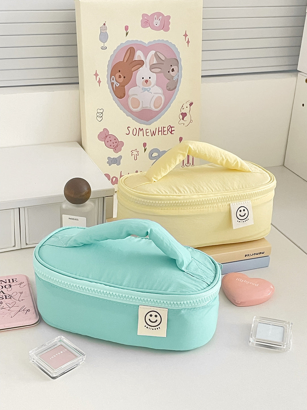 Colorful Soft Handle Travel Cosmetic Case