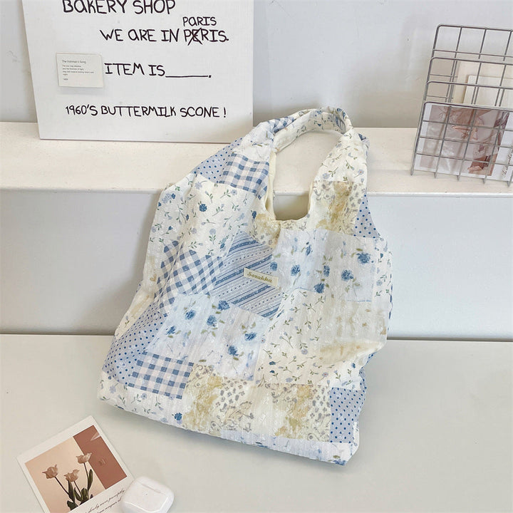 Coquette Patchwork Print Shoulder Tote Bag