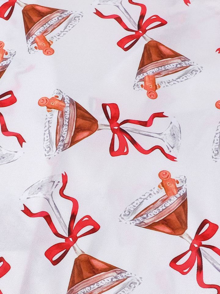 Christmas Cocktail Bow Short Pajama Set