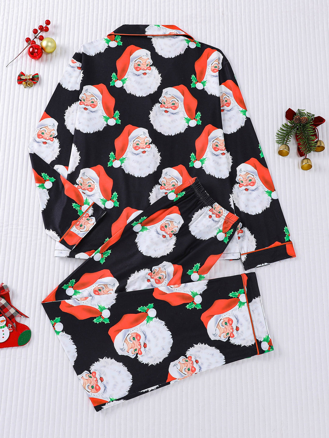 Vintage Santa Holiday Long Sleeve Pajama Set