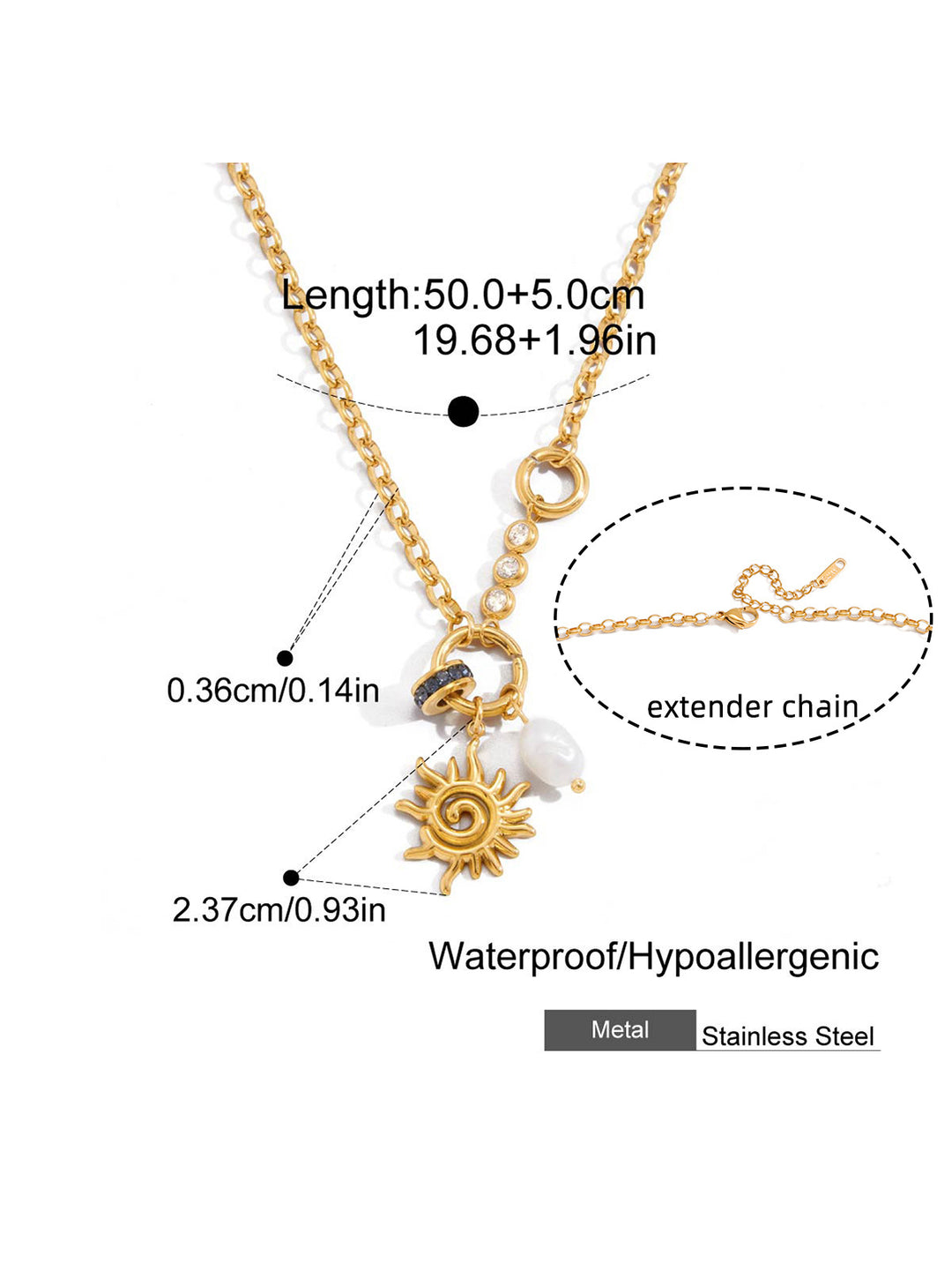 Celestial Sun Charm Layered Pendant Necklace
