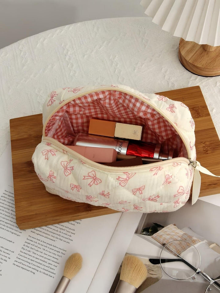 Quilted Patterned Cosmetic Bag