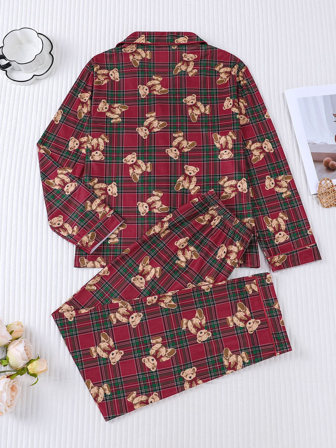 Teddy Tartan Long Sleeve Pajama Set