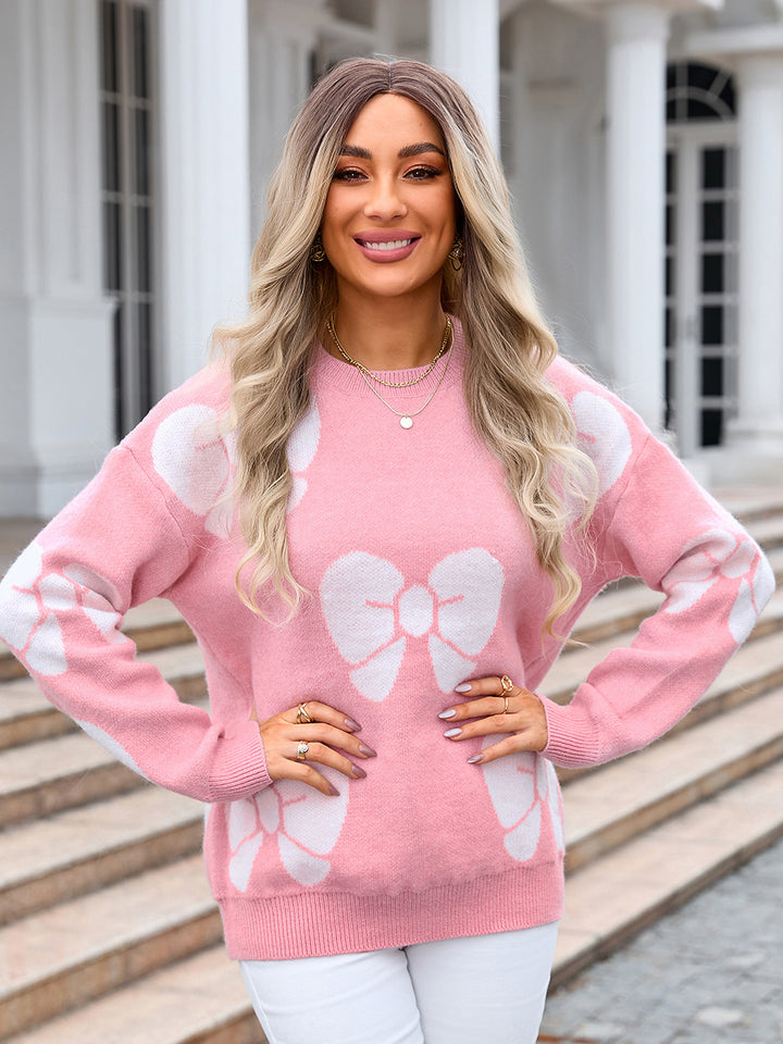 Bow Print Sweater