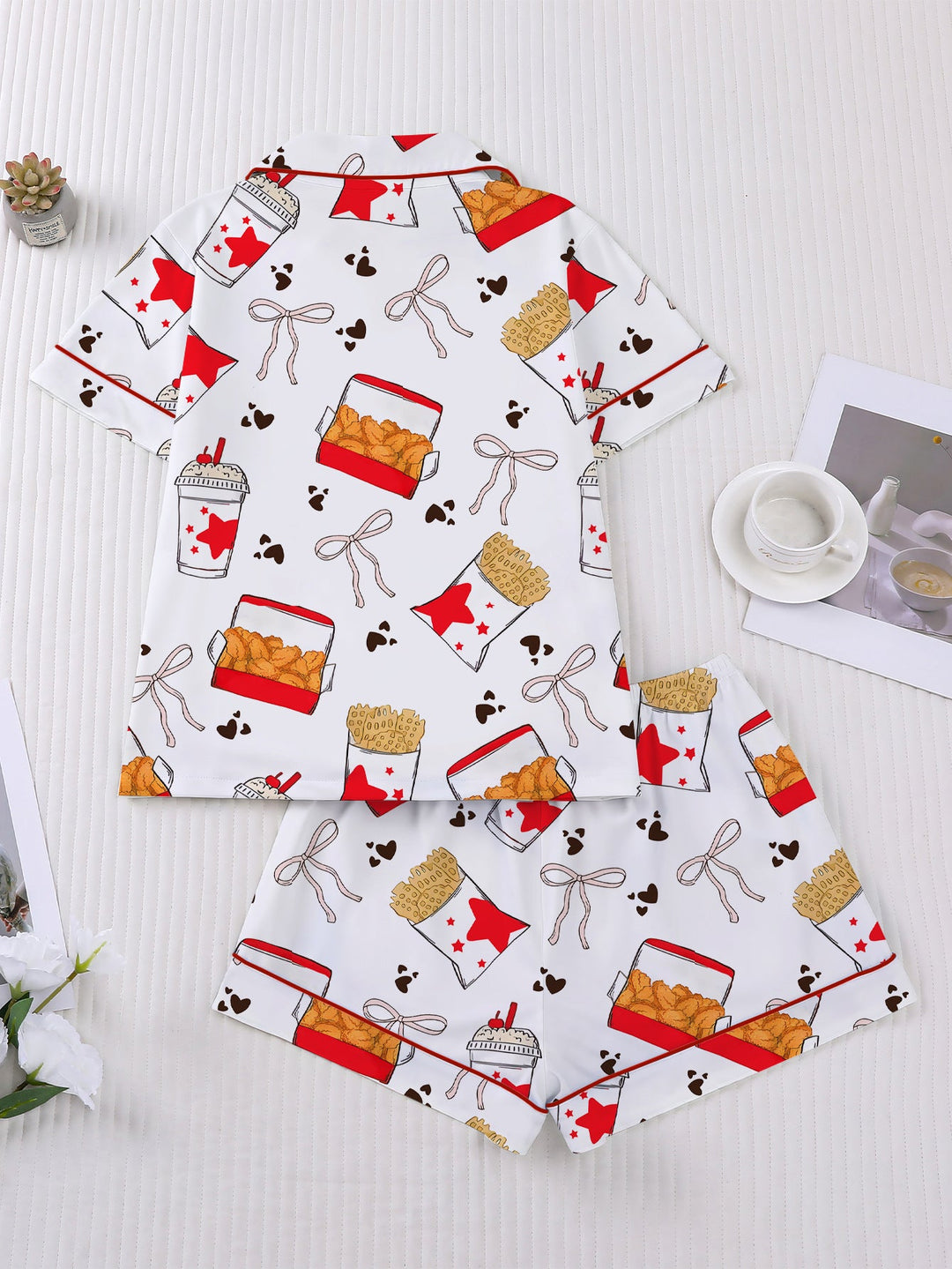 Fast Food Chicken Print Pajama Set