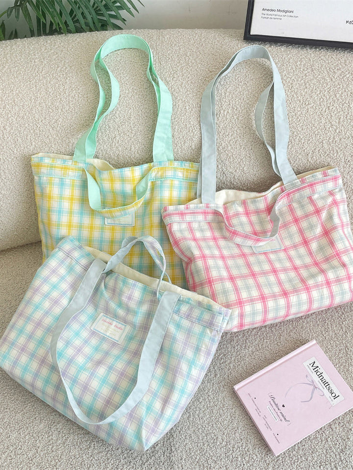 Pastel Plaid Everyday Tote Bag