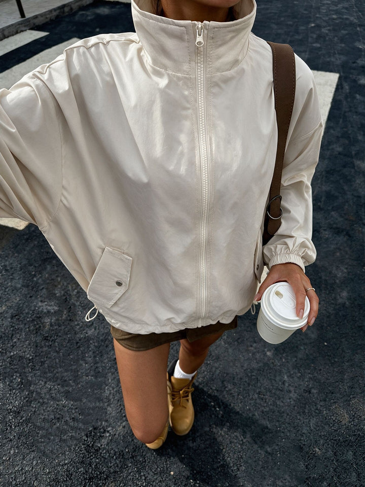 Relaxed Fit Zip-Up Windbreaker Jacket