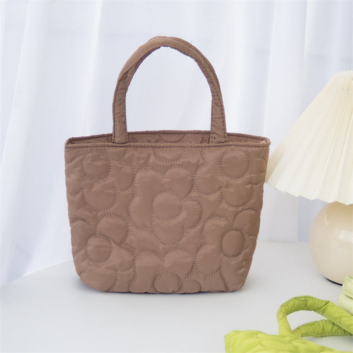 Pastel Quilted Flower Mini Tote Bag