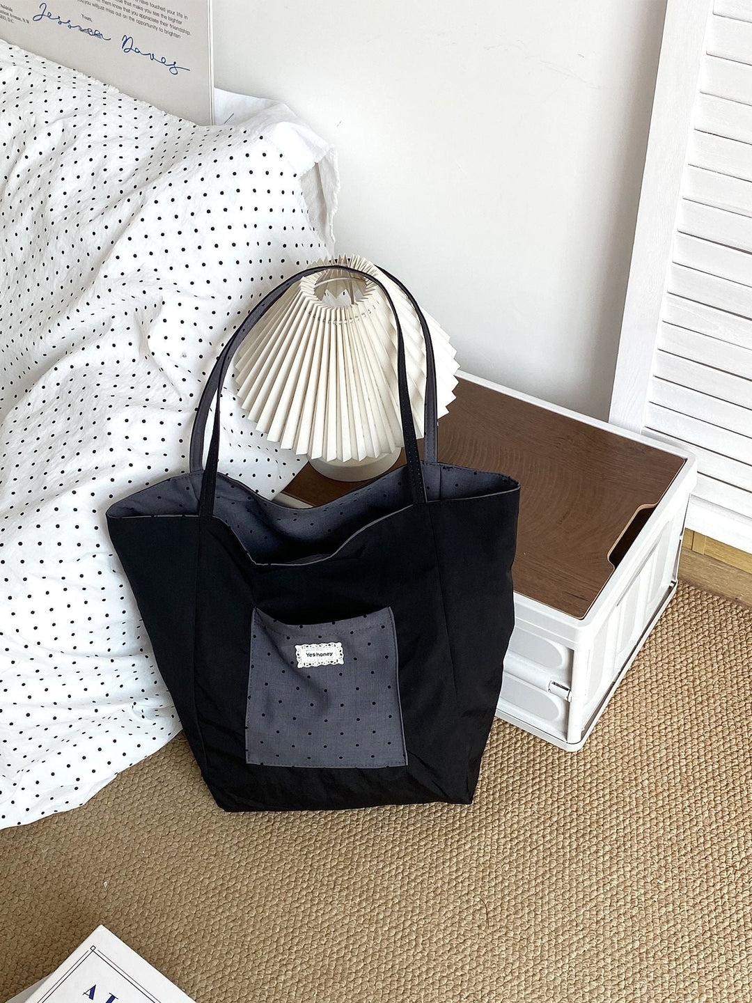 Reversible Polka Dot Everyday Tote Bag