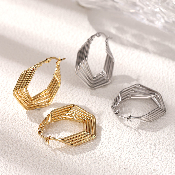 Layered Geometric Hoop Earrings