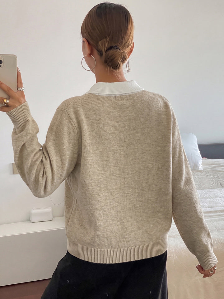 Argyle Collared Knit Sweater