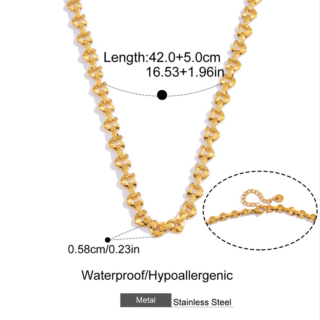 Gold Heart Link Chain Necklace