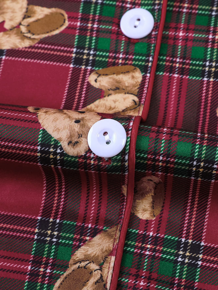 Teddy Tartan Long Sleeve Pajama Set