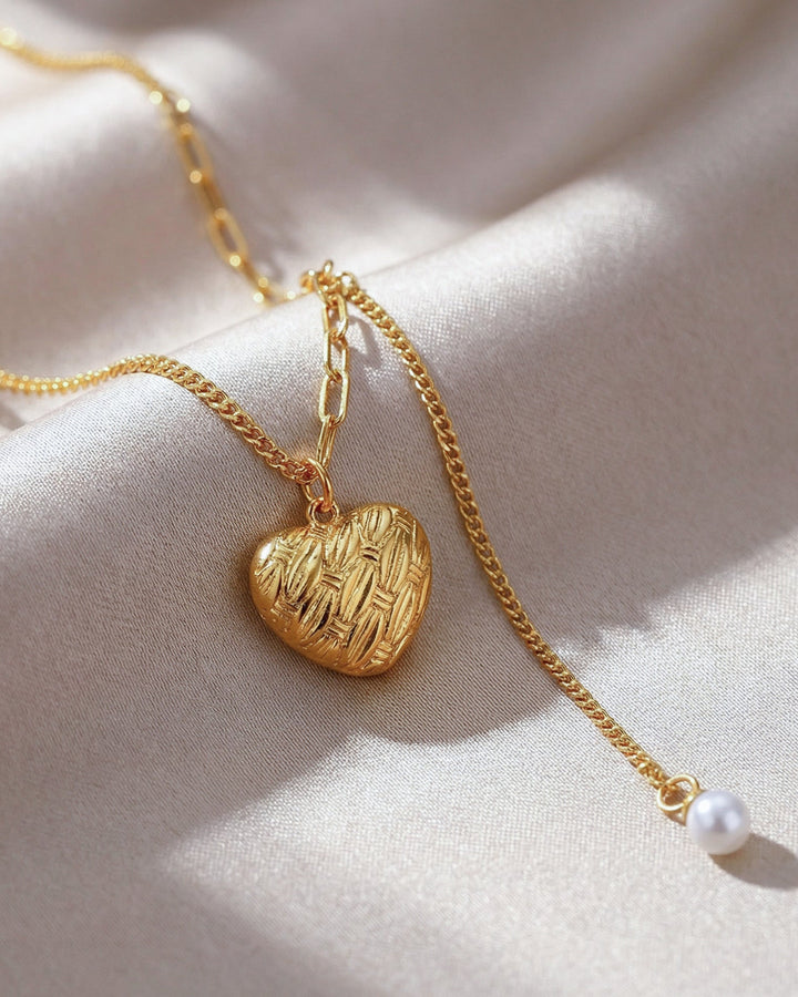 Heart Drop Pearl Necklace