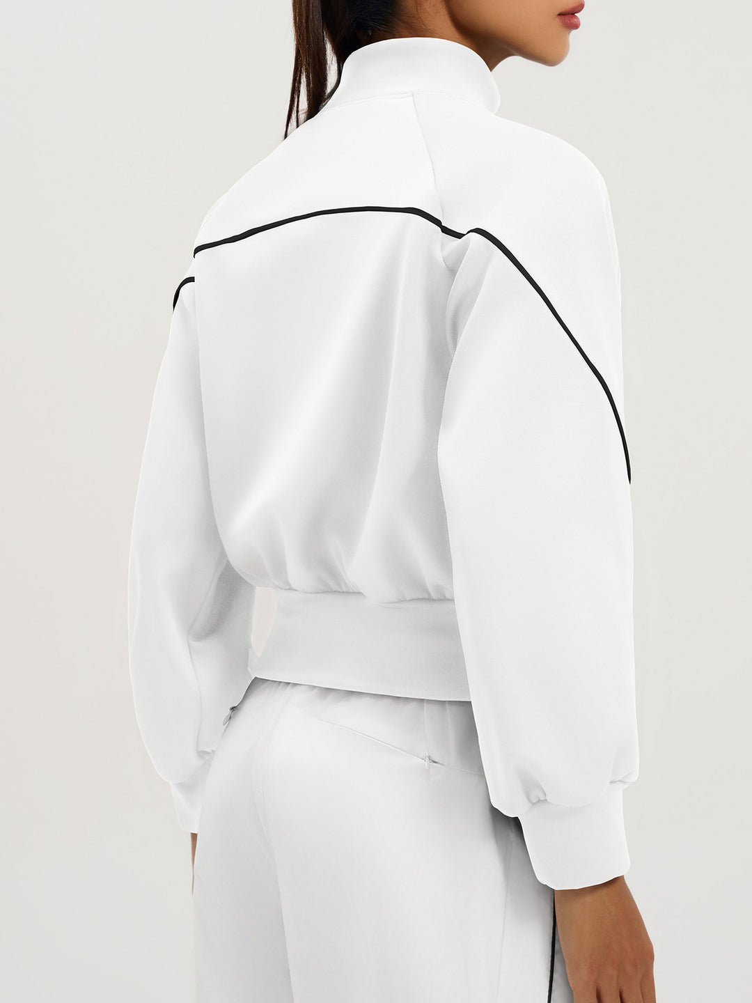 Piping Detail Fleece Lined Active Jacket