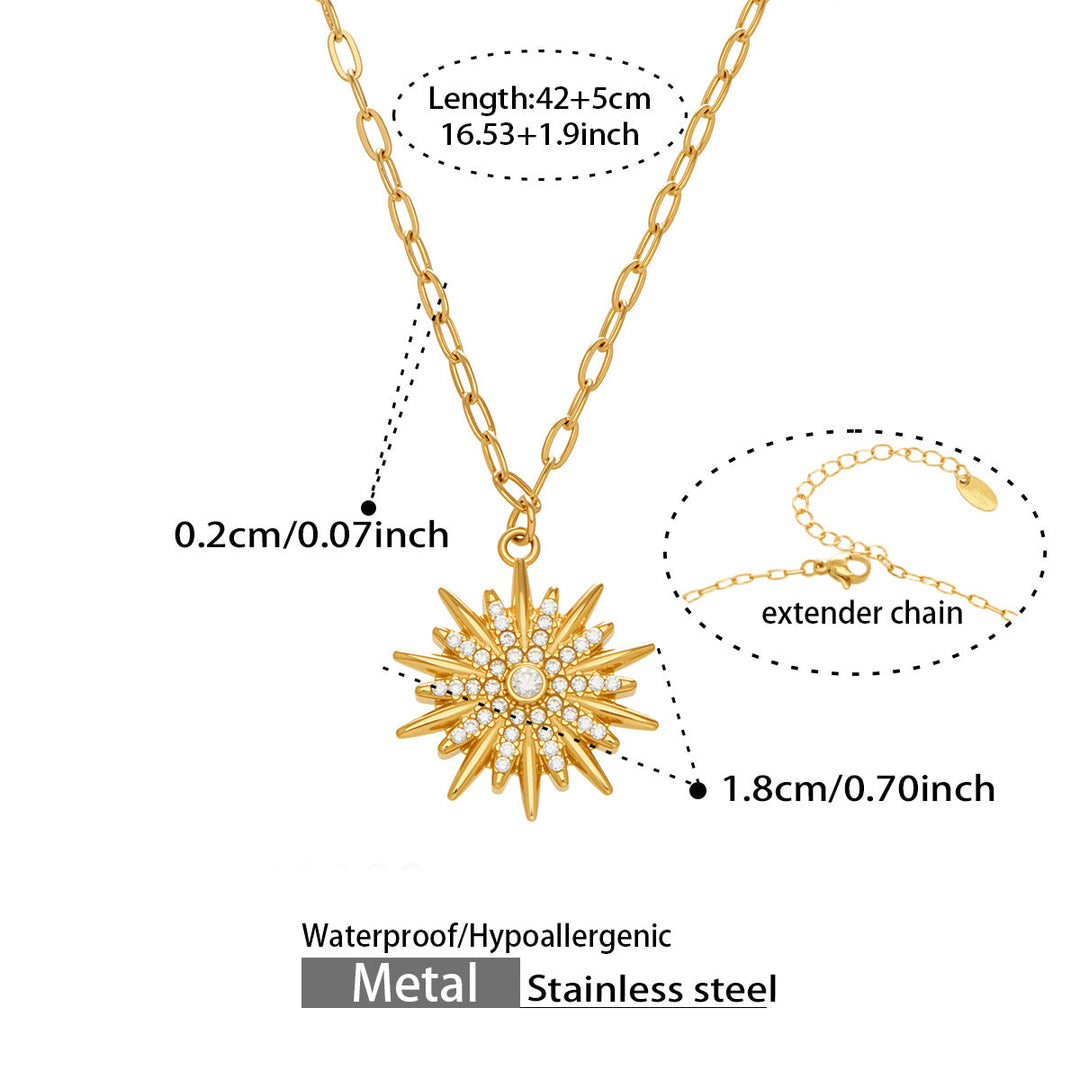 Sparkling Sunburst Pendant Necklace