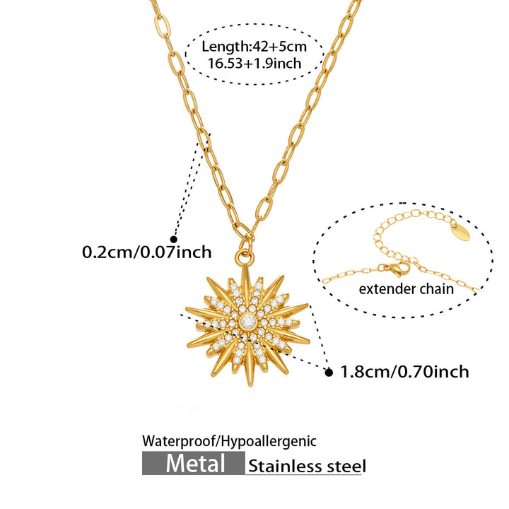 Sparkling Sunburst Pendant Necklace