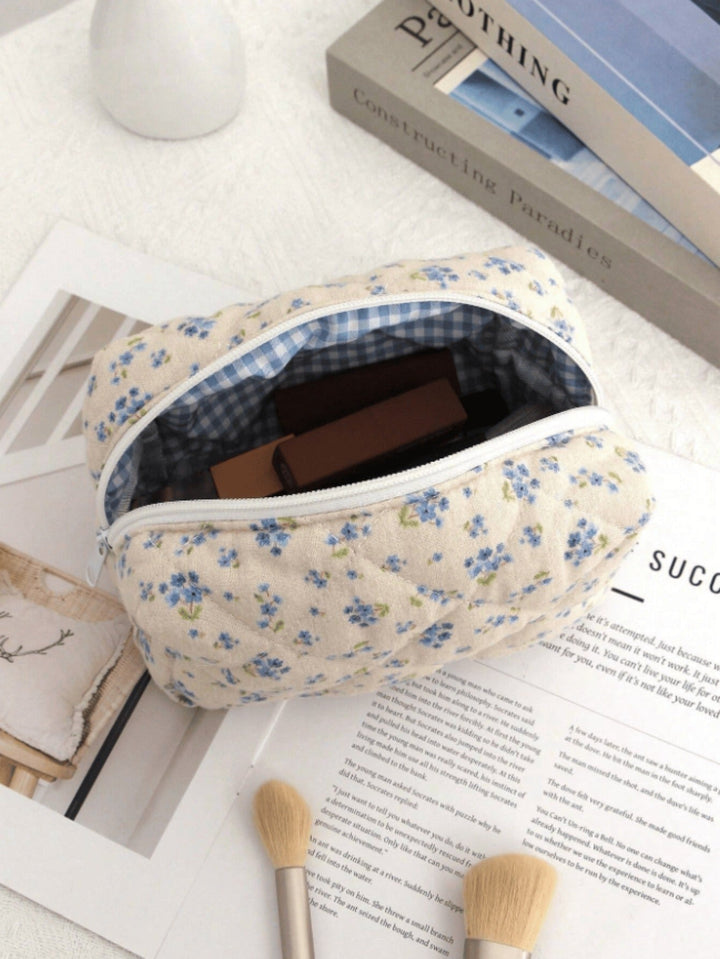 Quilted Patterned Cosmetic Bag
