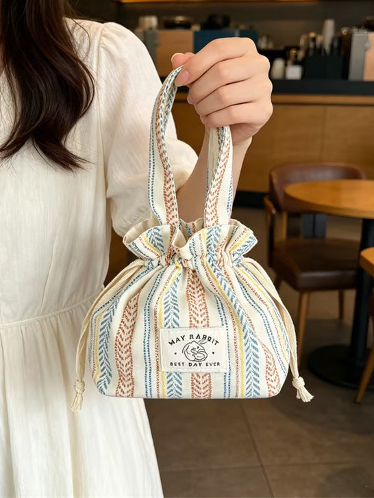 Floral Drawstring Handbag