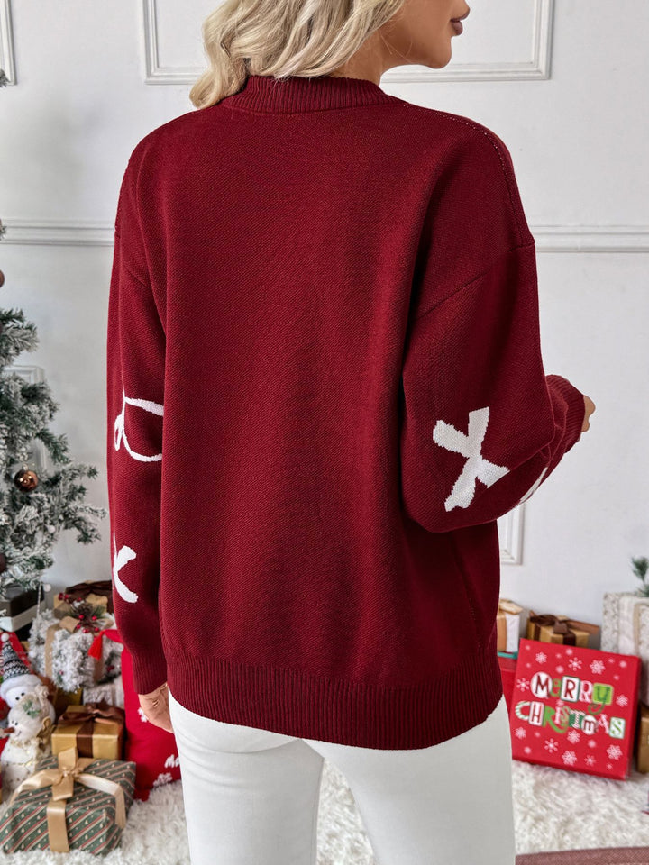 Coquette Bow Print Sweater